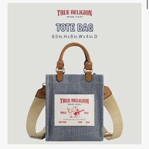 NWT True Religion Canvas Mini Tote Bag